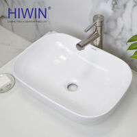 Chậu lavabo trắng sứ dương bàn cao cấp Hiwin LP-6014