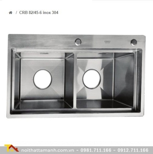 Chậu rửa bát 2 hố Kokku 82/45-6 inox 304