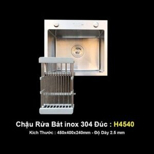 Chậu rửa bát handmade đúc Inox cao cấp Kagol H4540