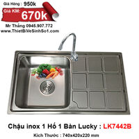 Chậu rửa bát Lucky LK7442B, 1 hố