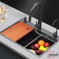 Chậu rửa chén, bát 1 hố Zenkin kitchen sink ZK6845F-201Black