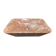 Chậu rửa lavabo chữ nhật màu hồng Eximstone BST54