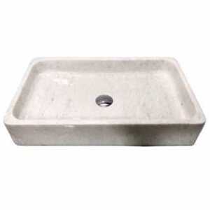 Chậu rửa lavabo chữ nhật mỏng trắng Eximstone BST57A