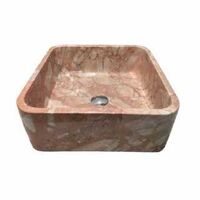 Chậu rửa lavabo vuông mỏng màu hồng Eximstone BST43