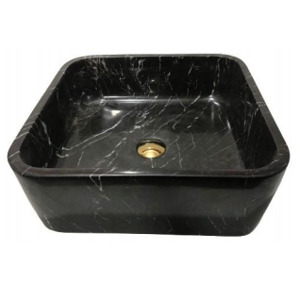 Chậu rửa lavabo vuông mỏng màu đen Eximstone BST42