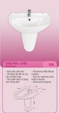 Chậu rửa mặt Hảo Cảnh HCC08