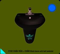 Chậu rửa mặt lavabo chân treo Hảo Cảnh C102-HC01