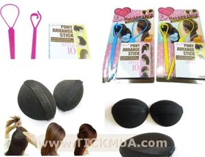 Combo 2 kẹp đệm phồng tóc + 2 cây tạo lọn tóc