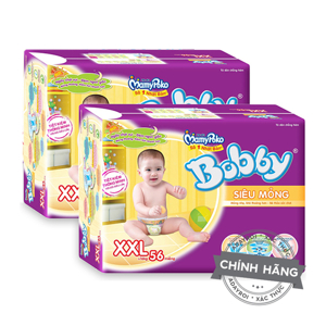 Combo 2 Tã-bỉm dán Bobby siêu mỏng XXL56