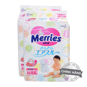 Combo 2 túi tã-bỉm dán Merries M64