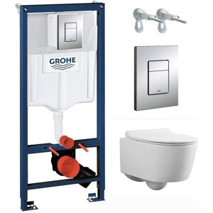 Combo Bệt treo, két âm, mặt nhấn xả Grohe Vela Rapid SL