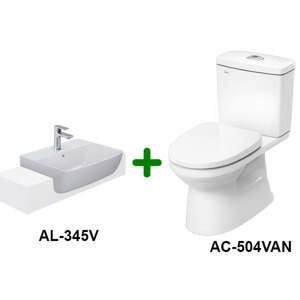 Combo Bồn cầu Inax AC-504VAN+AL-345V chậu lavabo