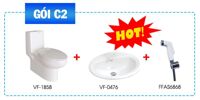 Combo bồn cầu VF - 2011 + Chậu rửa VF - 0476 + Vòi xịt FFAS - 6868