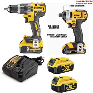 Combo máy khoan và siết vít DCD796 + DCF885 + 2pin 4Ah + sạc DCB115 + Valy Dewalt DCK2685M2