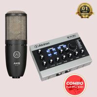 Combo micro AKG P420  Sound card Alctron u16k mk3 thu âm live tream