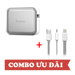 Combo: Pin sạc dự phòng Yoobao Magic Cube II YB-659 13000mAh - Cáp Lightning ROCK 2m