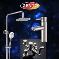 Combo sen cây và vòi lavabo inox304 zento KM101