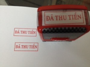 Con dấu đã thu tiền