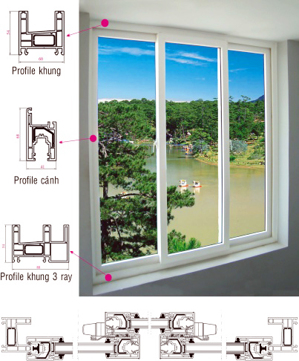 Cửa sổ trượt 3 cánh SAMWON DOORWINDOWS ST1421S3