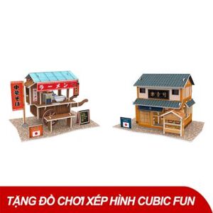 Bộ xếp hình 3D xe bán thức ăn và nhà hàng Sushi Nhật Bản Cubic Fun W3103H & W3104H