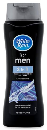 Dầu tắm, gội, xả White Rain For Men 3 In 1 Cool Ocean Wave 443ml