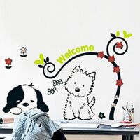 Decal dán tường Hàn Quốc - Cún yêu say Welcome Yaya DC134