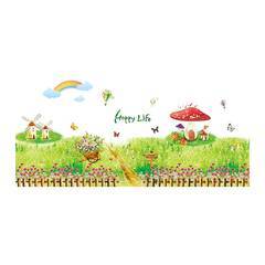 Decal dán tường hàng rào nấm 3 BinBin PK193 60 x 115 cm
