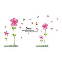 Decal dán tường hoa hồng 5 cánh BinBin PK184 80 x 150 cm