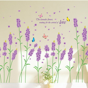 Decal dán tường Hoa lavender tím-PK103