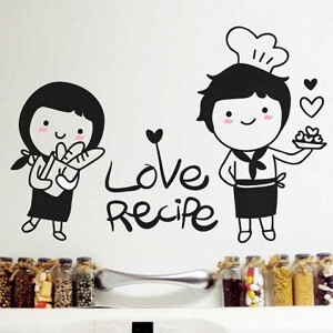 Decal Dán Tường NineWall Love Recipe DK019