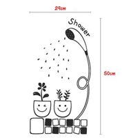 Decal Dán Tường NineWall Shower Flowerpot DW004