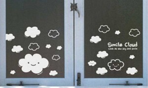 Decal Dán Tường NineWall Smile Cloud BS011