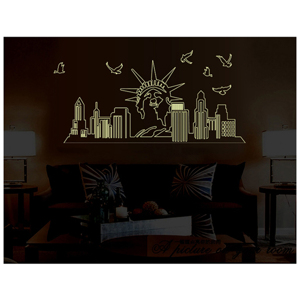 Decal dán tường PK94 - Thành phố Newyork dạ quang