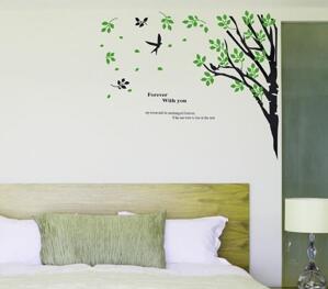 Decal dán tường trang trí hình cành cây xanh DTZ7087