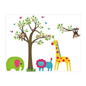 Decal dán tường vườn thú 5 BinBin EB28 - 95 x 130 cm