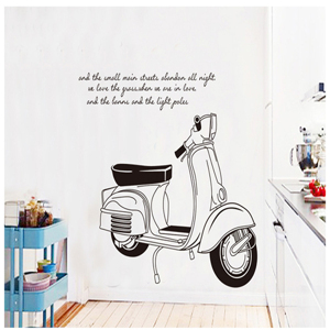 Decal dán tường xe Vespa PK398