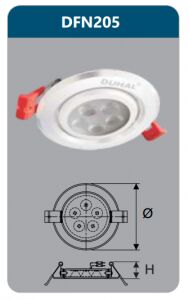 Đèn âm trần led chiếu điểm Duhal DFN205