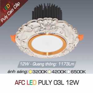 Đèn âm trần trang trí Anfaco AFC PULY 03L - 12W