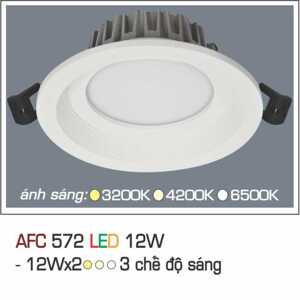 Đèn led âm trần Anfaco AFC-572 - 12W, 3CĐ