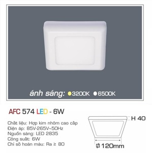 Đèn led âm trần Anfaco AFC-574 - 6W