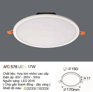 Đèn led âm trần Anfaco AFC-578 - 17W