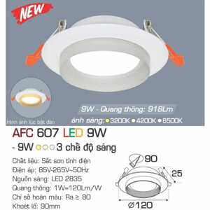 Đèn led âm trần Anfaco AFC-607 - 9W 3C