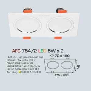 Đèn led âm trần Anfaco AFC-754/2 - 5Wx2