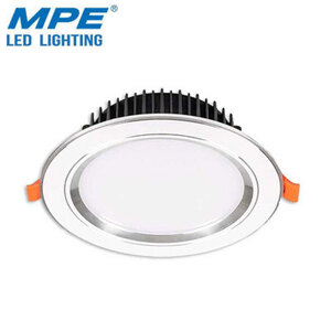 Đèn LED downlight 5W – Ø110mm âm trần viền bạc, ánh sáng trung tính, MPE, mã DLB-5N