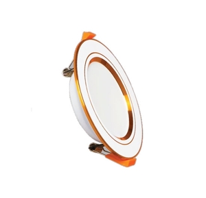 Đèn LED downlight 7W – Ø118mm âm trần viền vàng, ánh sáng trung tính, MPE, mã DLV-7N