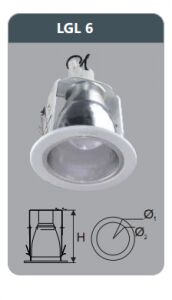 Đèn led downlight âm trần Duhal 12w LGL6