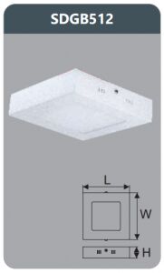 Đèn led panel gắn nổi vuông Duhal SDGB512