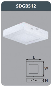 Đèn led panel gắn nổi vuông Duhal SDGB512