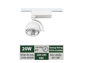 Đèn led thanh ray VinaLED TR-HW20 - 20W