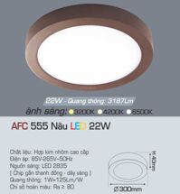 Đèn ốp trần cao cấp Anfaco AFC 555N 22W 1C